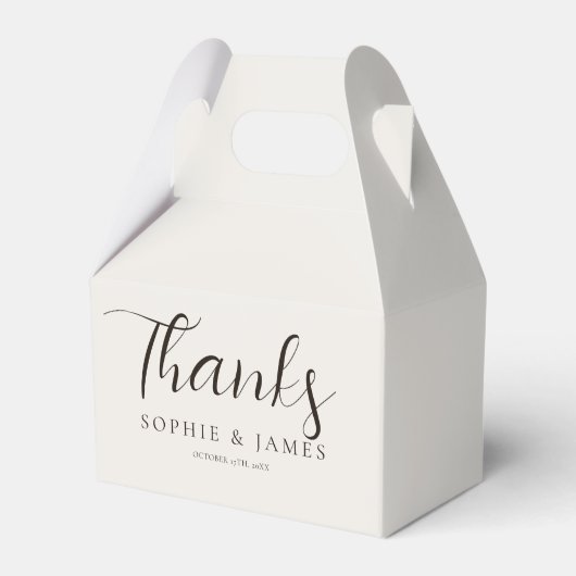 Minimalistisches Beige-Hochzeitsgeschenk Geschenkschachtel (Vorderseite)