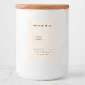 Minimalistisches Beige-Kerzenetikett Lebensmitteletikett (Vorderseite)