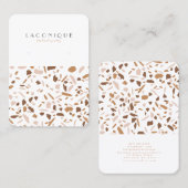 Minimalistisches Beige Terrazzo Mosaik Juwelendisp Visitenkarte (Vorne/Hinten)