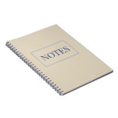 Minimalistisches Beige- und Blauheft Notizblock (Rechte Seite)