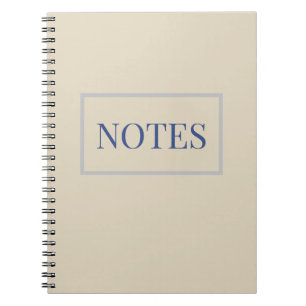 Minimalistisches Beige- und Blauheft Notizblock