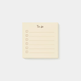 Minimalistisches Beige und Braun Zu tun Liste Post-it Klebezettel