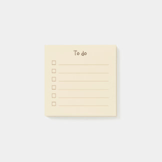 Minimalistisches Beige und Braun Zu tun Liste Post-it Klebezettel