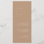 Minimalistisches Beige- und Elfenbeinmenü Menükarte (Vorderseite)