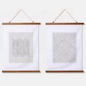 Minimalistisches Beige Wandteppich Mit Holzrahmen (Doppelt)