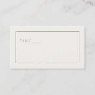 Minimalistisches beiges Tischschild Platzkarte