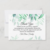 Minimalistisches Beileid Beerdigung Grüne Landscha Dankeskarte (Vorderseite)