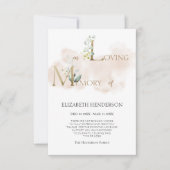 Minimalistisches Beileid Flat Dankeschön Karte (Vorderseite)