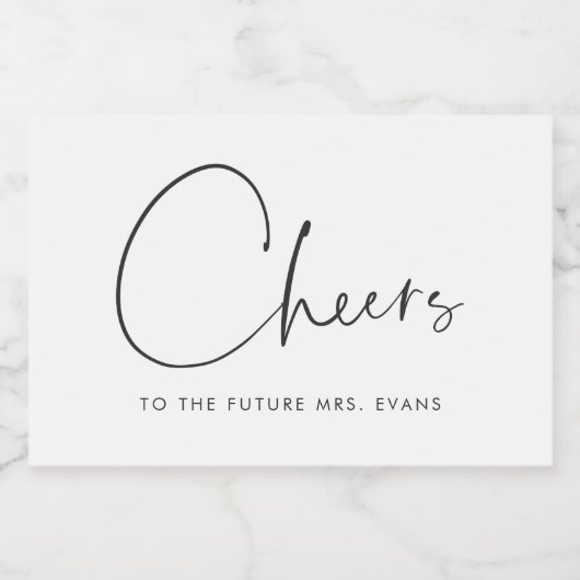 Minimalistisches Beileid für die Zukunft Frau Brau Schaumweinetikett (Einzelnes Label)