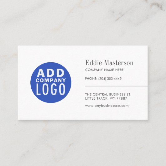 Minimalistisches benutzerdefiniertes Add-Logo Mode Visitenkarte (Vorderseite)