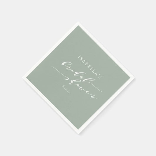 Minimalistisches benutzerdefiniertes Dusty Sage Gr Serviette (Ecke)