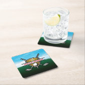 Minimalistisches Benutzerdefiniertes Elegantes Gol Rechteckiger Pappuntersetzer (Vor Ort)