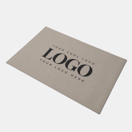 Minimalistisches benutzerdefiniertes Firmenlogo Kr Fußmatte (Schrägansicht)