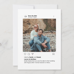 Minimalistisches benutzerdefiniertes Foto im Insta Save The Date
