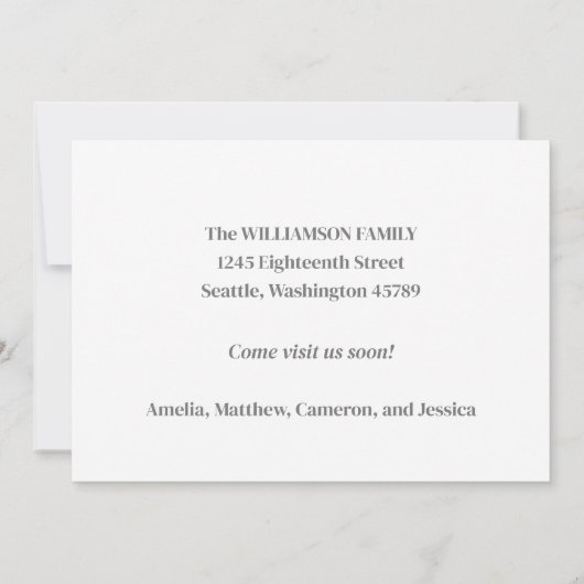 Minimalistisches benutzerdefiniertes Foto Wir habe Ankündigung (Rückseite)