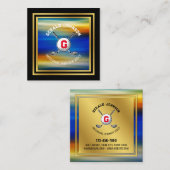 Minimalistisches, benutzerdefiniertes Golf Monogra Quadratische Visitenkarte (Vorne/Hinten)