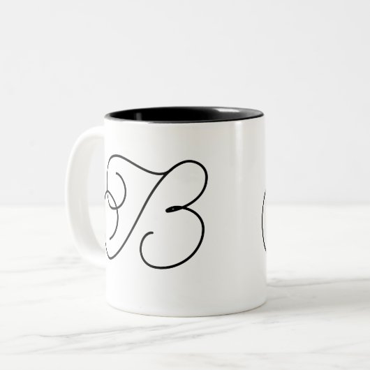 Minimalistisches benutzerdefiniertes Hinzufügen ei Zweifarbige Tasse (Vorderseite Links)