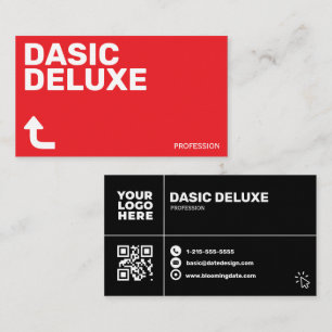 Minimalistisches benutzerdefiniertes Logo- & QR-Co Visitenkarte
