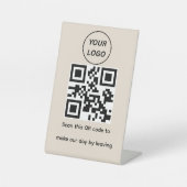 Minimalistisches benutzerdefiniertes Logo QR-Code- Sockelschild (Vorderseite)