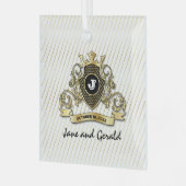 Minimalistisches, benutzerdefiniertes Monogramm-De Ornament Aus Glas (Vorderseite links)