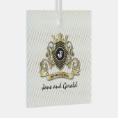 Minimalistisches, benutzerdefiniertes Monogramm-De Ornament Aus Glas (Vorderseite Rechts)