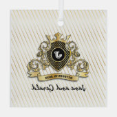 Minimalistisches, benutzerdefiniertes Monogramm-De Ornament Aus Glas (Rückseite)