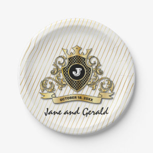 Minimalistisches, benutzerdefiniertes Monogramm-De Pappteller