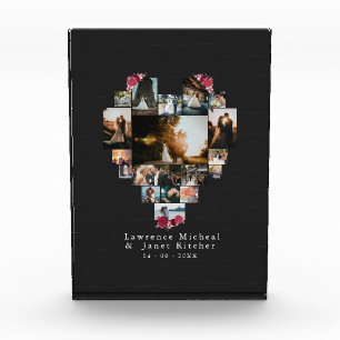 Minimalistisches, benutzerdefiniertes Rosa 18 Herz Fotoblock