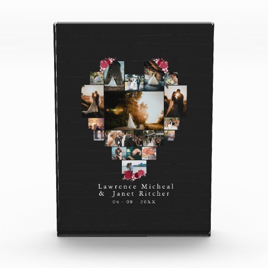 Minimalistisches, benutzerdefiniertes Rosa 18 Herz Fotoblock (Vorderseite)