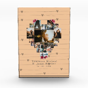 Minimalistisches, benutzerdefiniertes Rosa 18 Herz Fotoblock