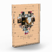 Minimalistisches, benutzerdefiniertes Rosa 18 Herz Fotoblock (Links)