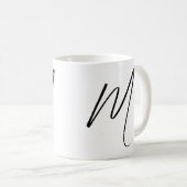 Minimalistisches benutzerdefiniertes Skriptmonogra Kaffeetasse (VorderseiteRechts)