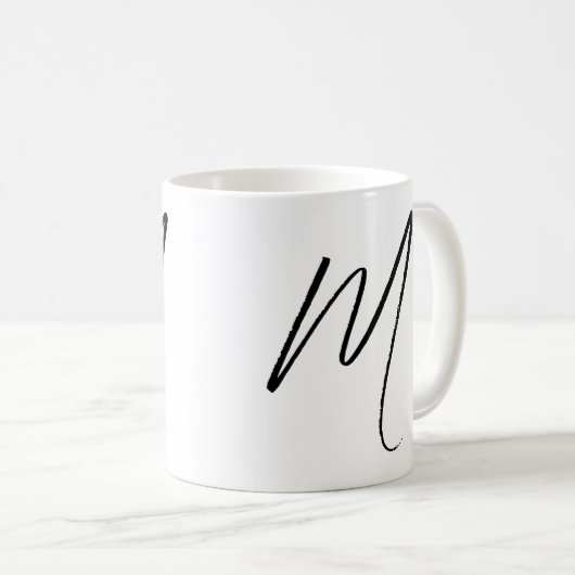 Minimalistisches benutzerdefiniertes Skriptmonogra Kaffeetasse (VorderseiteRechts)