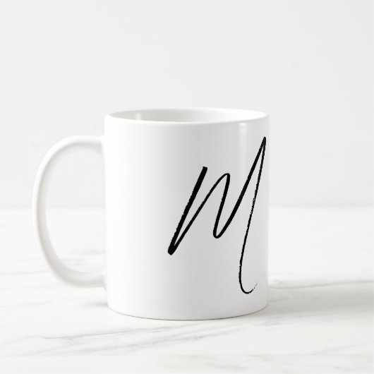 Minimalistisches benutzerdefiniertes Skriptmonogra Kaffeetasse (Links)