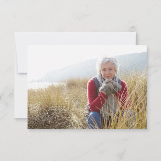 Minimalistisches Bereavement-Beerdigung-Foto Dankeskarte (Rückseite)