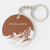 Minimalistisches Berg Rustikales Wandererlebnis Si Schlüsselanhänger (Rückseite)