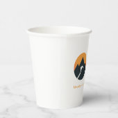 Minimalistisches Berg-Sonnenuntergangs-Design Pappbecher (Rechts)