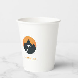 Minimalistisches Berg-Sonnenuntergangs-Design Pappbecher