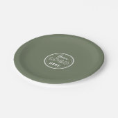 Minimalistisches beruflich-Branding-Logo-Seite Grü Pappteller (Schrägansicht)