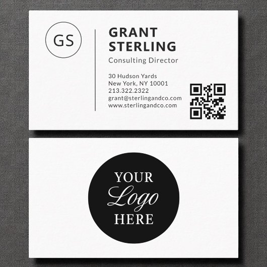 Minimalistisches Beruflicher QR-Code Firmenlogo Visitenkarte