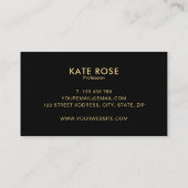 Minimalistisches Berufliches Black Gold Visitenkarte (Rückseite)