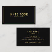 Minimalistisches Berufliches Black Gold Visitenkarte (Vorne/Hinten)