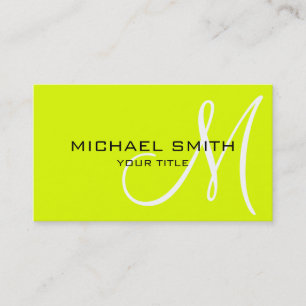 Minimalistisches Berufliches Chartreuse Monogramm Visitenkarte