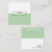Minimalistisches berufliches einfaches klares Grün Quadratische Visitenkarte (Vorne/Hinten)