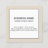 Minimalistisches Berufliches Elegantes Knochen Quadratische Visitenkarte (Rückseite)