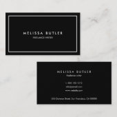 Minimalistisches Berufliches Elegantes Schwarz-Wei Visitenkarte (Vorne/Hinten)