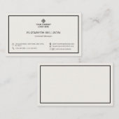 Minimalistisches Berufliches Firmenlogo Elfenbein Visitenkarte (Vorne/Hinten)