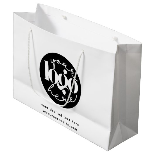 Minimalistisches Berufliches Firmenlogo Große Geschenktüte (Vorderseite Schrägansicht)