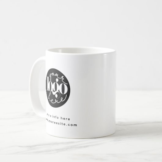 Minimalistisches Berufliches Firmenlogo Kaffeetasse (Vorderseite Links)