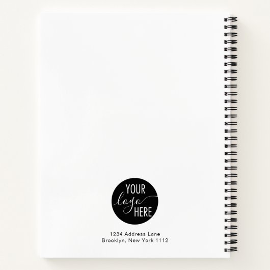 Minimalistisches Berufliches Firmenlogo Notizblock (Rückseite)